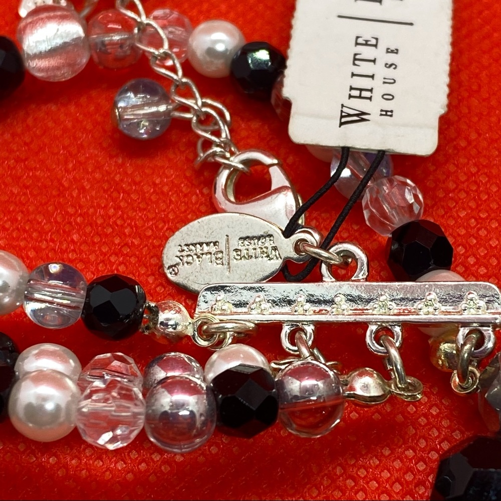 White House Black Market Black Faux Pearl Statement Necklace - Picture 6 of 11